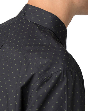 Long-Sleeve Polka Dot Print Shirt - True Black