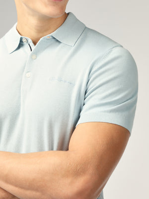 Signature Short Sleeve Polo - Pale Blue