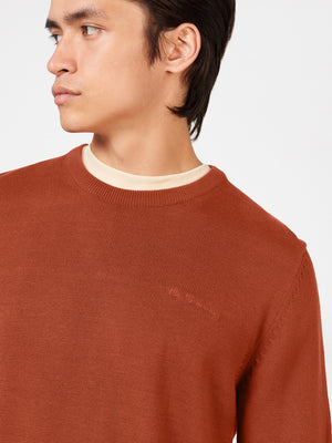 Signature Knitted Crewneck Sweater - Cinnamon