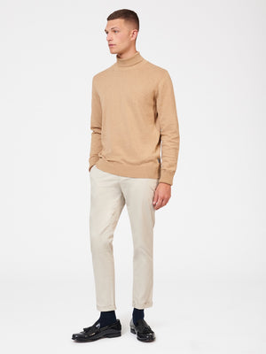 Signature Knitted Roll Neck Sweater - Stone