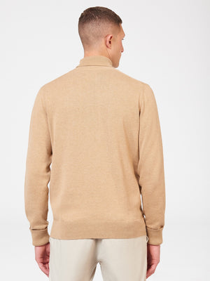Signature Knitted Roll Neck Sweater - Stone