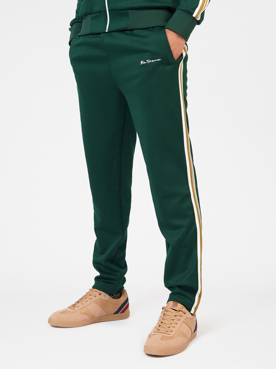 Signature House Taped Track Pant - Dark Green