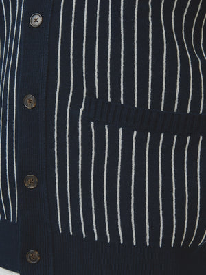Jacquard Stripe Knit Cardigan