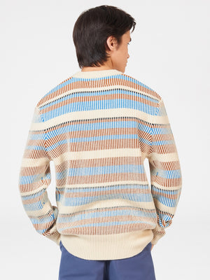 B by Ben Sherman Stripe Knit Sweater - Ivory