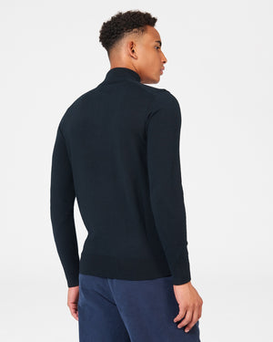 Merino Knit Half-Zip Sweater - Black