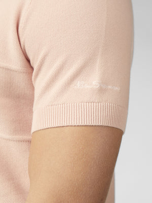 Signature Textured Polo - Pale Pink