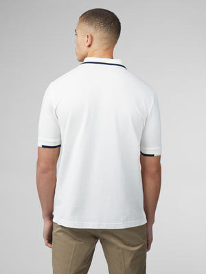 B by Ben Sherman Sports Club Embroidered Polo - Snow White