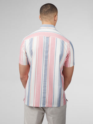 Signature Multicolor Stripe Shirt - Dark Pink