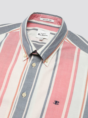 Signature Multicolor Stripe Shirt - Dark Pink