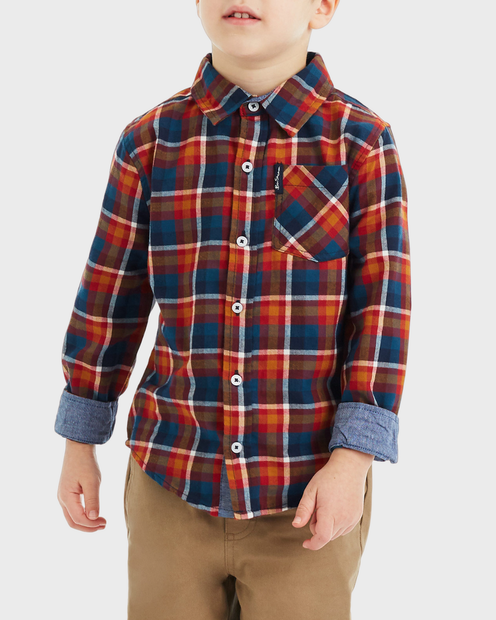 Boys Plaid Button-Down Shirt (Sizes 4-7)
