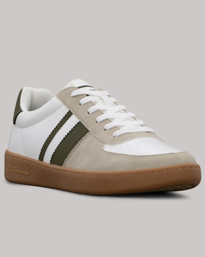 Hyde Olive Stripe Sneaker - White