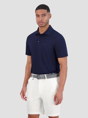 Solid Air Pique Sports Fit Polo - Navy
