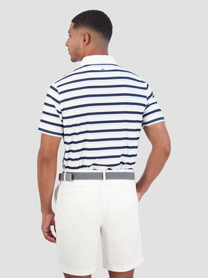 Mixed Mod Stripes Tech Jersey Sports Fit Polo - Blue