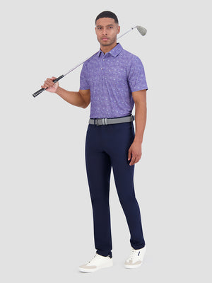 Broken Record Tech Jersey Sports Fit Polo - Orchid