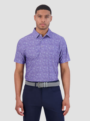 Broken Record Tech Jersey Sports Fit Polo - Orchid