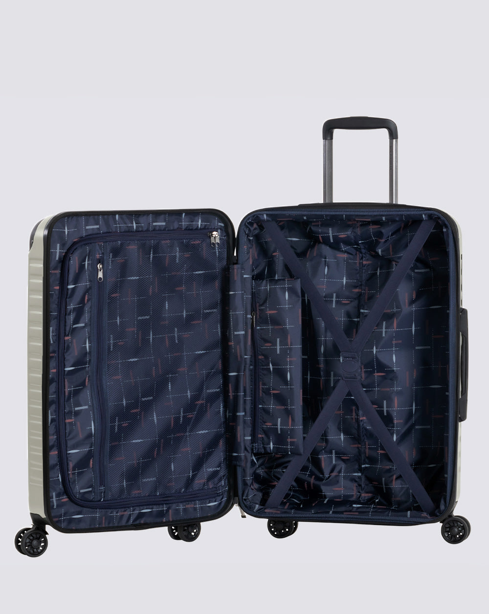 Buy CARRIALL Groove Set of 2 Polypropylene Grey Trolley Bags (55Cm, 65Cm)  with 8 Wheels online