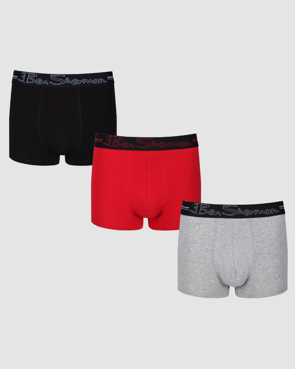 Clay 3-Pack Fitted No-Fly Boxer-Briefs - Ben Sherman