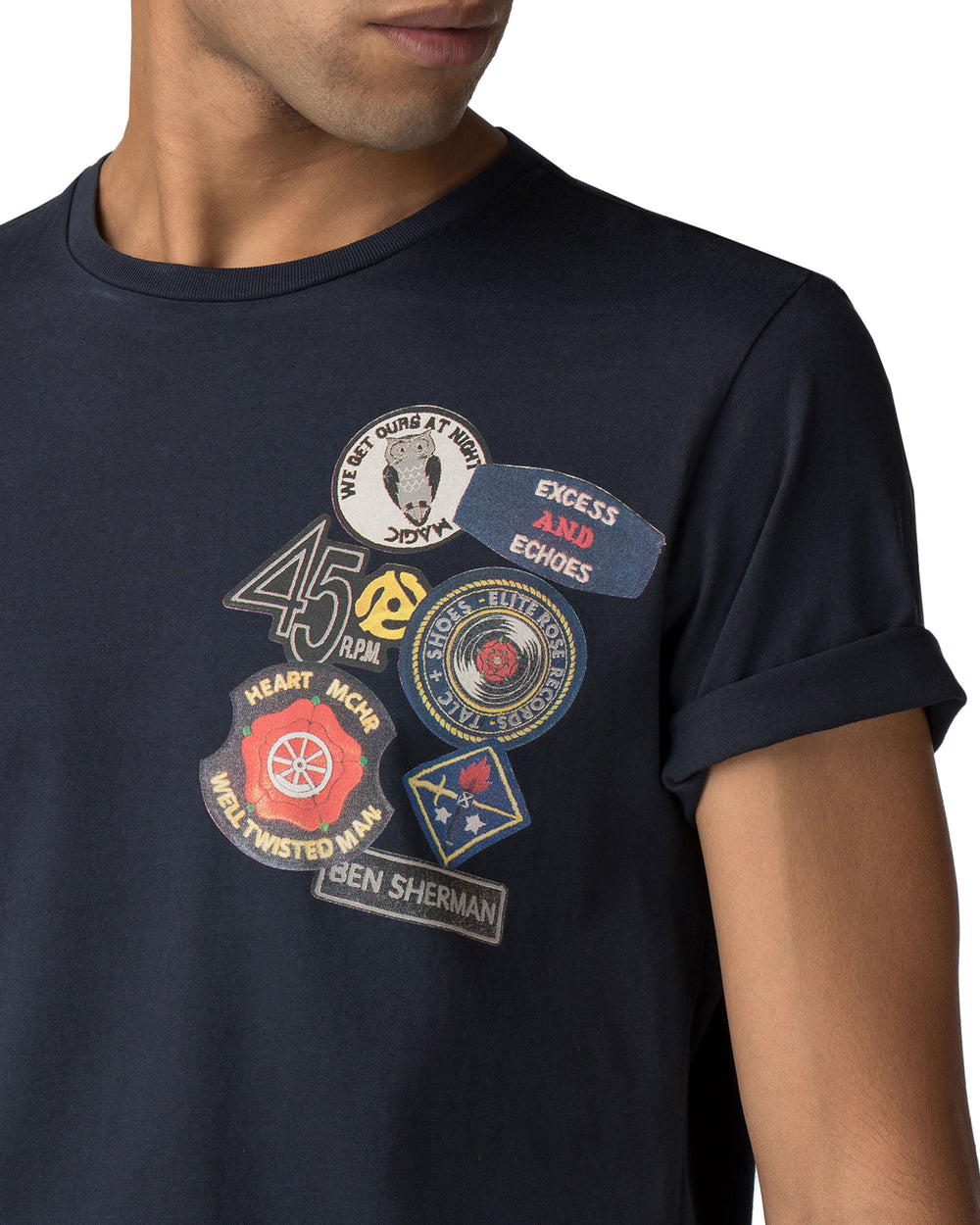 Soul Badges Graphic Tee - Midnight Navy
