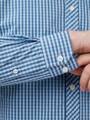 Signature Gingham Long-Sleeve Shirt - Blue Denim