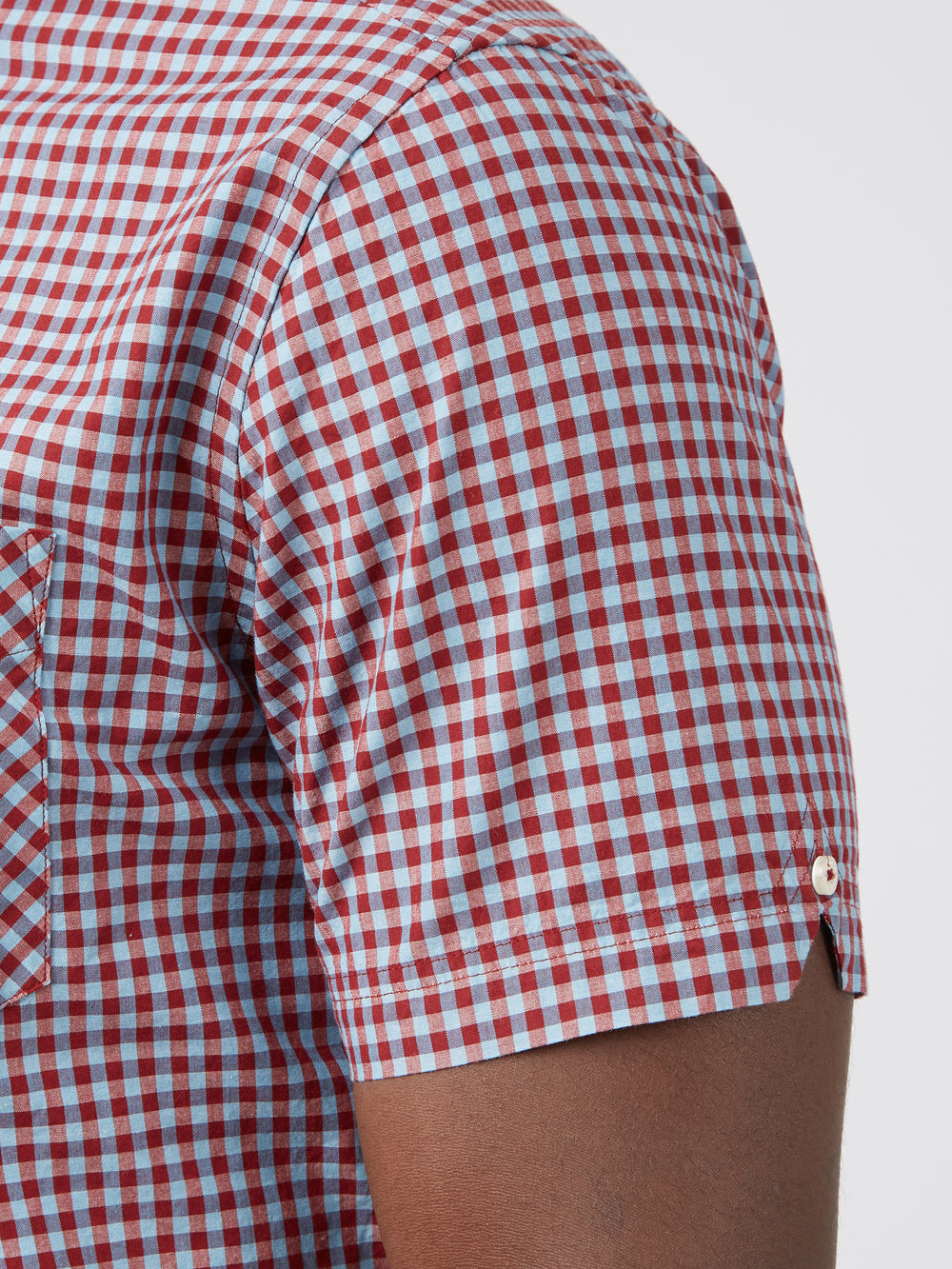 Signature Short-Sleeve Gingham Shirt - Claret