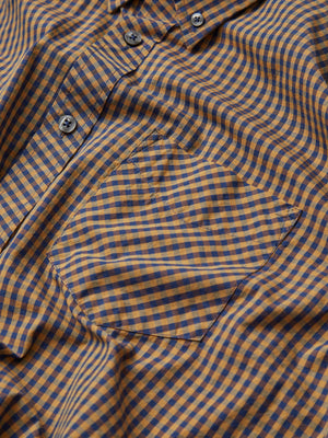 Signature Short-Sleeve Gingham Shirt - Ochre