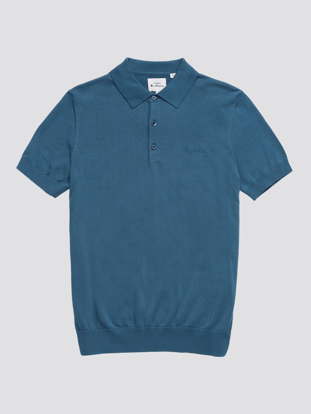 Short-Sleeve Signature Knit Polo - Wedgewood Blue
