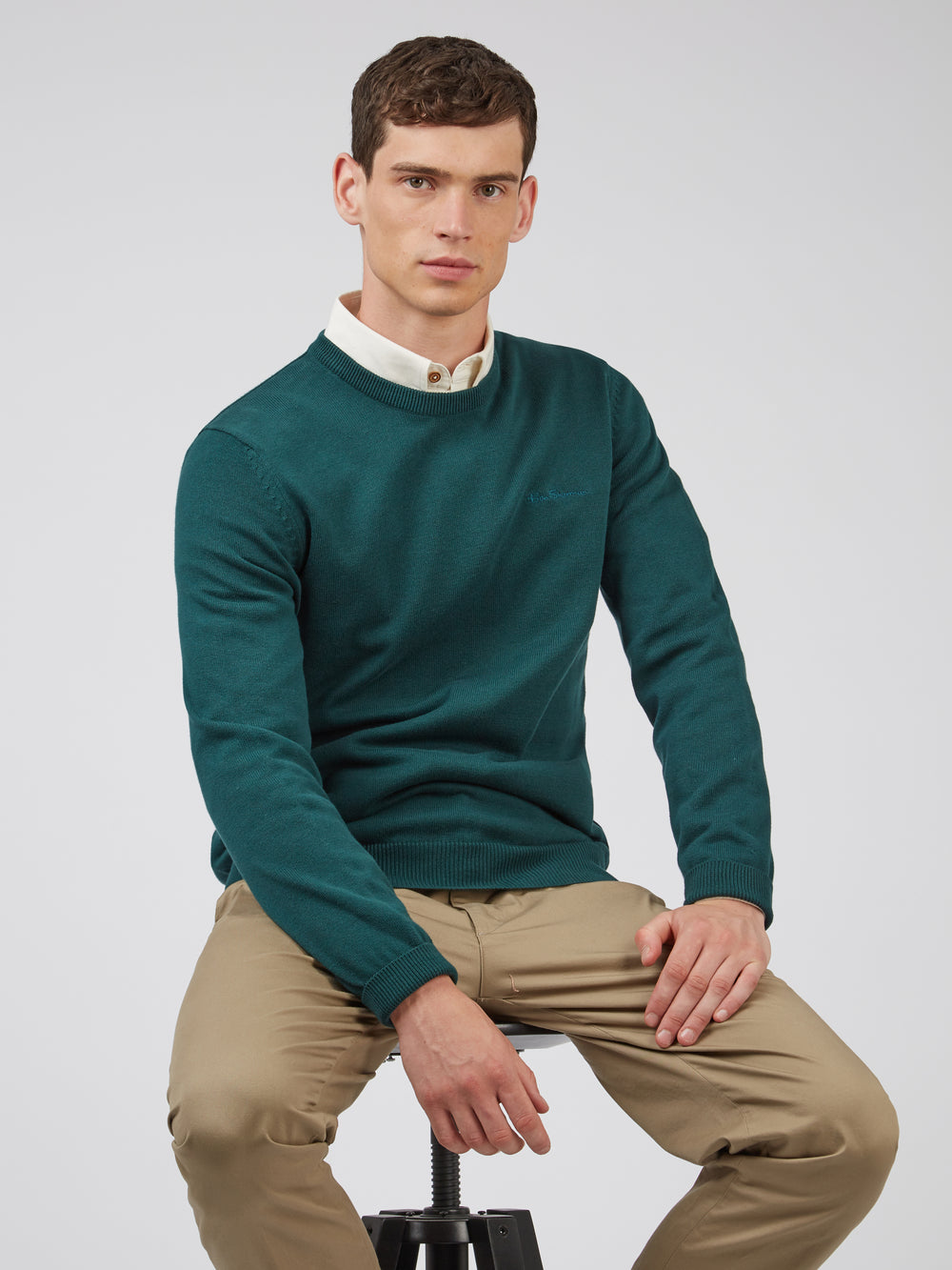 Signature Knit Crewneck Sweater - Ocean Green