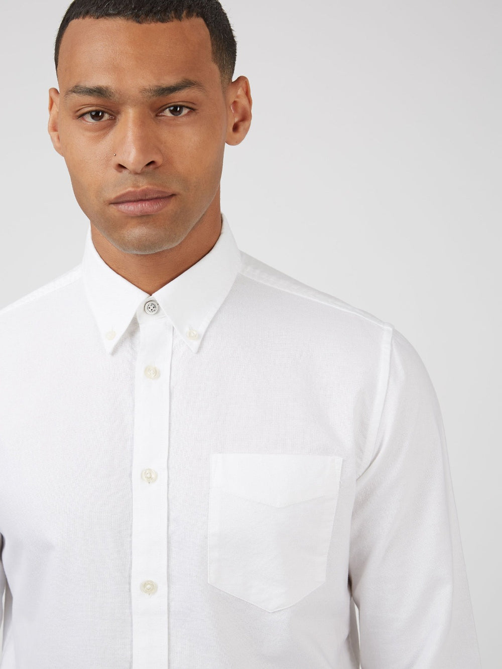 Signature Organic Long-Sleeve Oxford Shirt - White - Ben Sherman