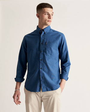 Signature Organic Long-Sleeve Oxford Shirt - Persian Blue