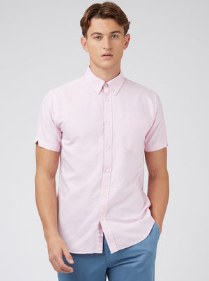 Signature Organic Short-Sleeve Oxford Shirt - Light Pink