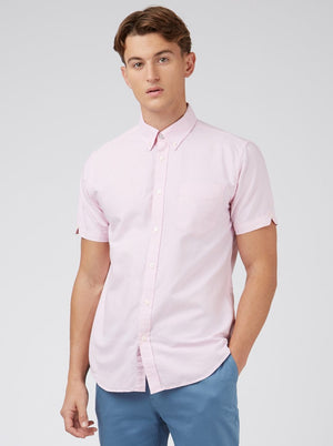 Signature Organic Short-Sleeve Oxford Shirt - Light Pink