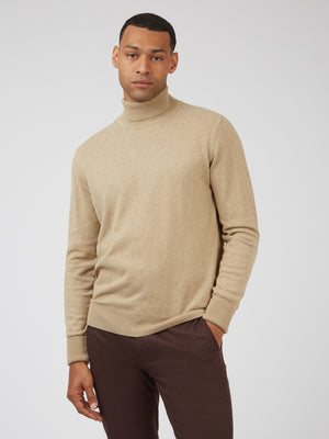 Signature Knit Roll-Neck Sweater - Sand