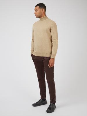 Signature Knit Roll-Neck Sweater - Sand