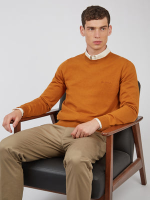 Signature Knit Crewneck Sweater - Ochre