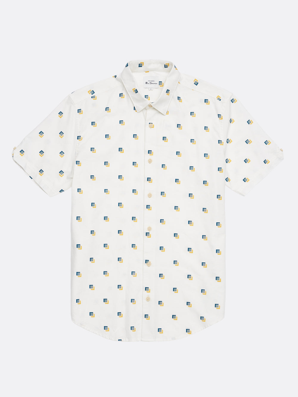 Scattered Print Short Sleeve Shirt - White
