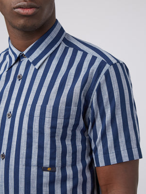 B by Ben Sherman Oxford Candy Stripe Short Sleeve Shirt