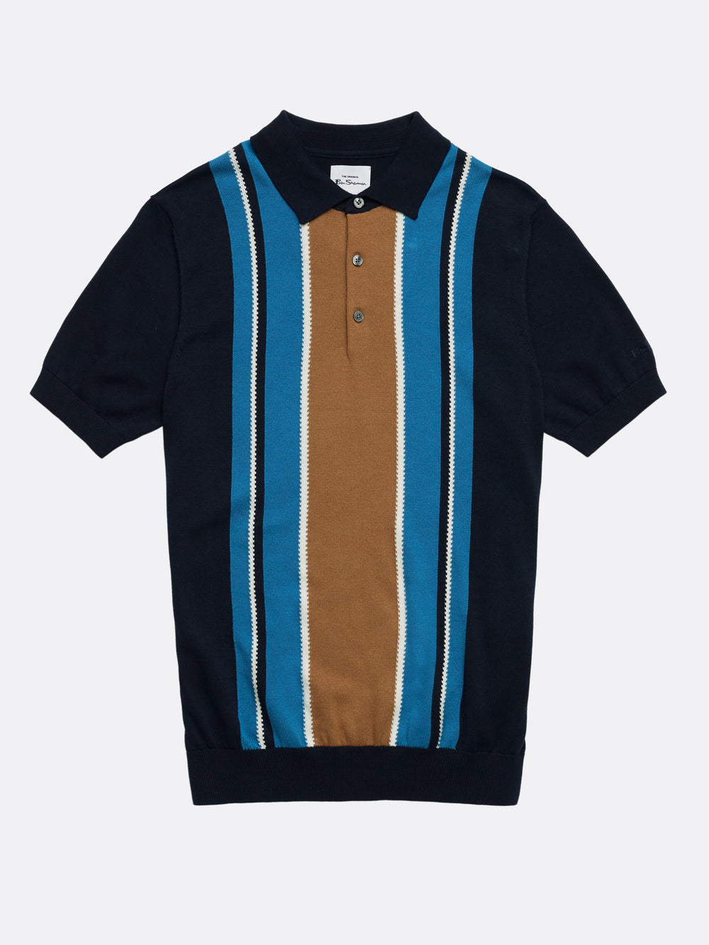 Iconic Vertical Stripe Mod Knit Polo - Dark Navy