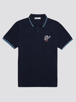 Strolling Record Embroidered Polo - Dark Navy