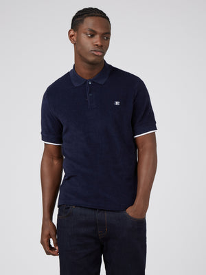 B by Ben Sherman Toweling-Texture Polo - Marine