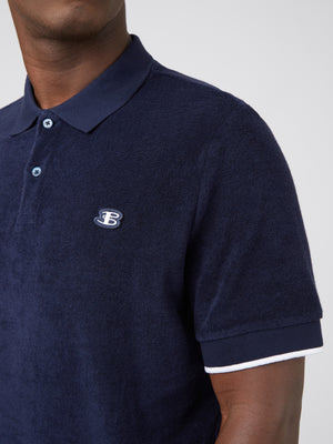 B by Ben Sherman Toweling-Texture Polo - Marine