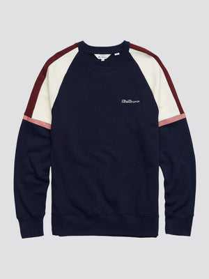 Color Block Crewneck Sweatshirt - Marine