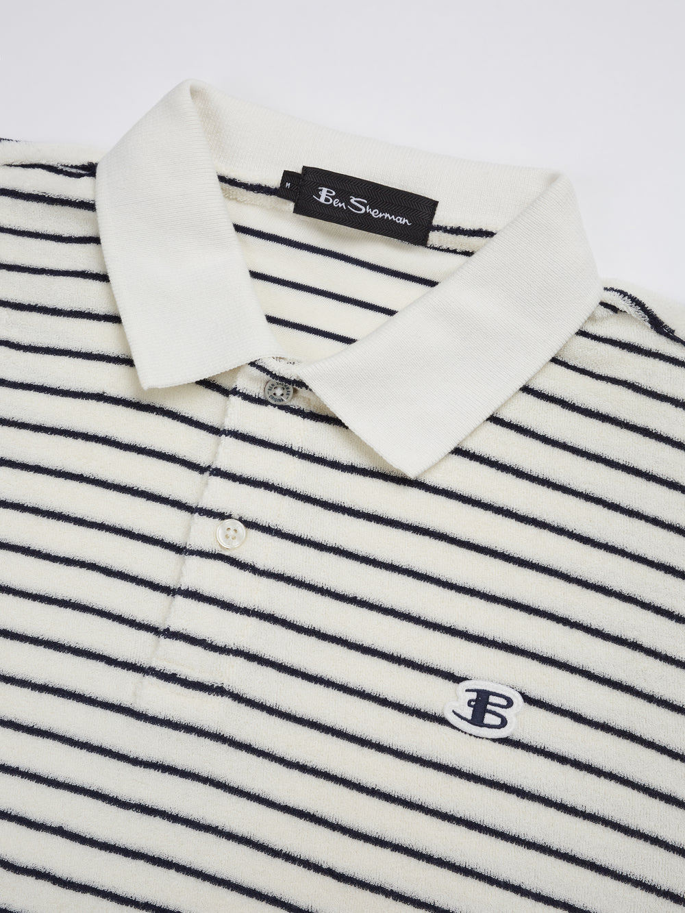 B by Ben Sherman Striped Toweling-Texture Polo
