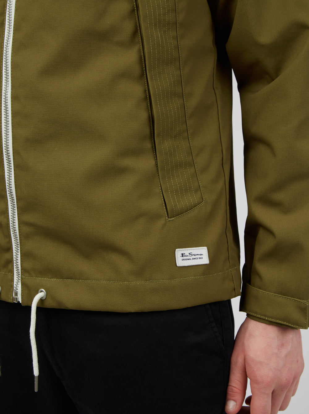Waxed Cotton Hooded Zip-Through Rain Jacket