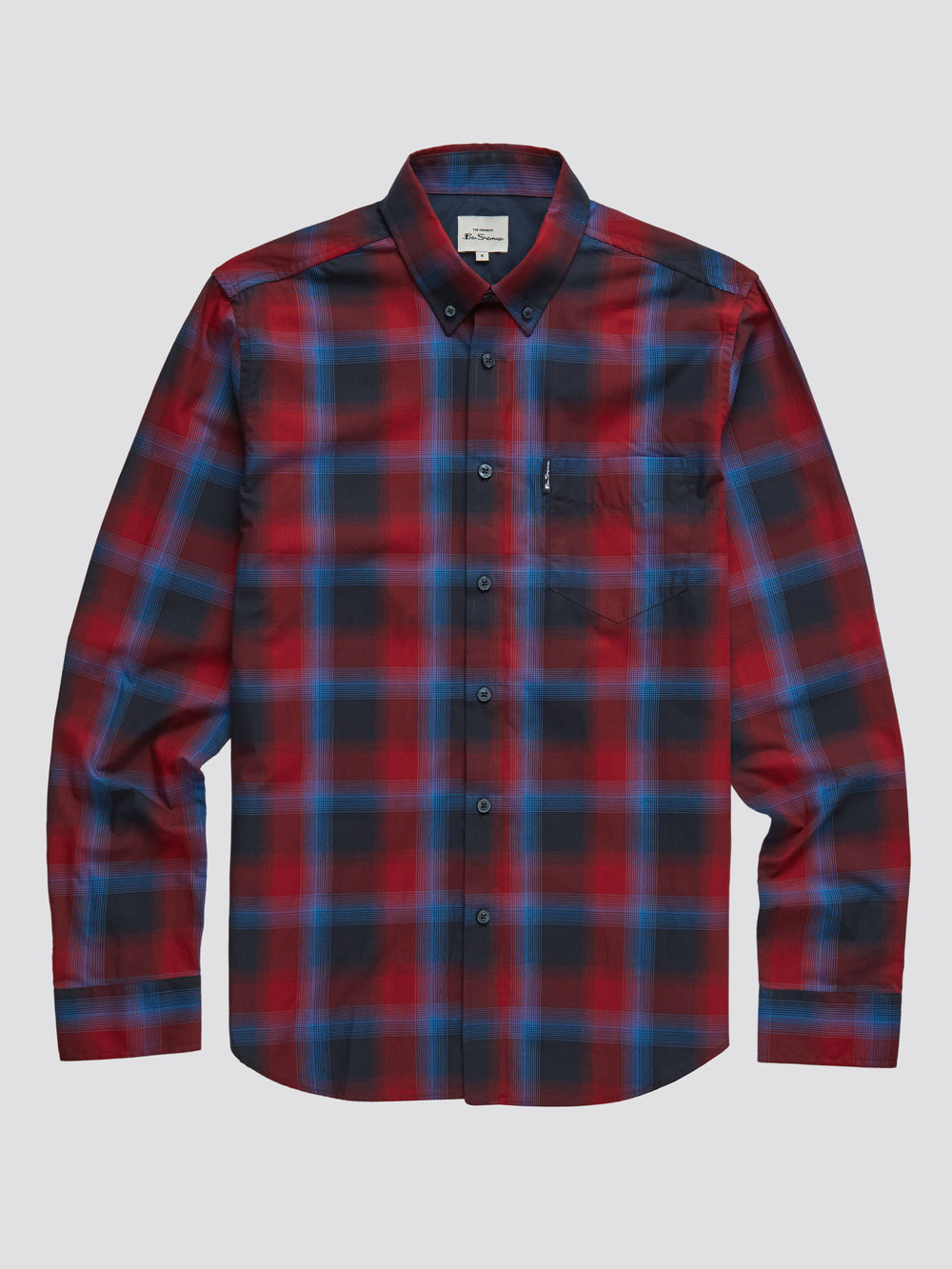 値段交渉 overprint check shirts (navy * red) - トップス