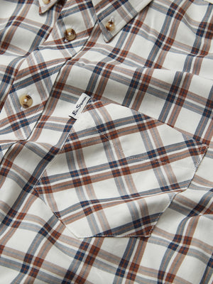 Grid Check Long-Sleeve Shirt - Ivory