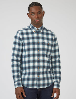 Brushed Ombre Check Flannel Shirt