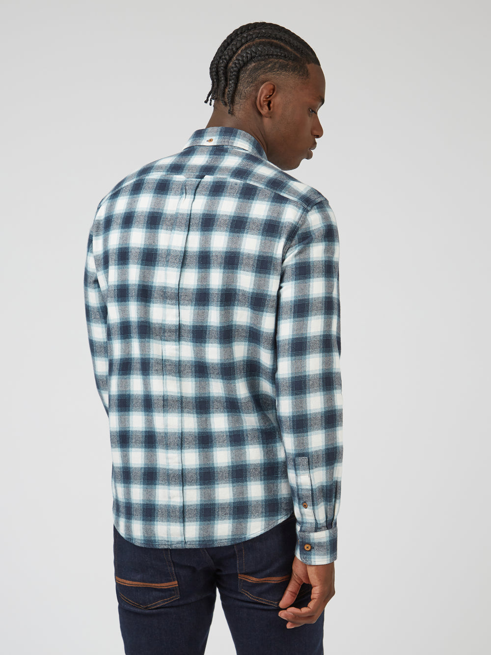 Brushed Ombre Check Flannel Shirt