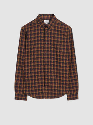 Fractured Gingham Check Long-Sleeve Shirt