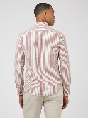 Oxford Stripe Long-Sleeve Shirt - Wine