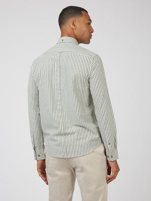 Oxford Stripe Long-Sleeve Shirt - Ocean Green